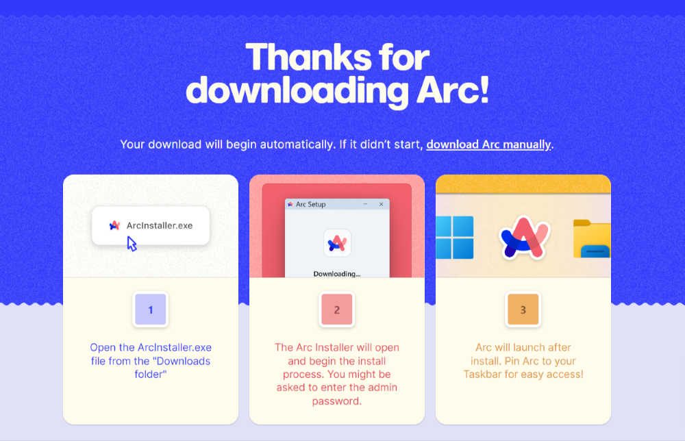 Thanks for downloading Arc!