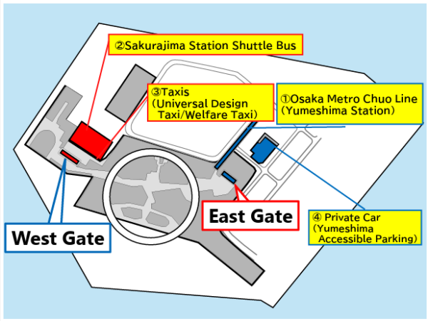 Expo2025 physical disabilities and wheelchair users parking_map