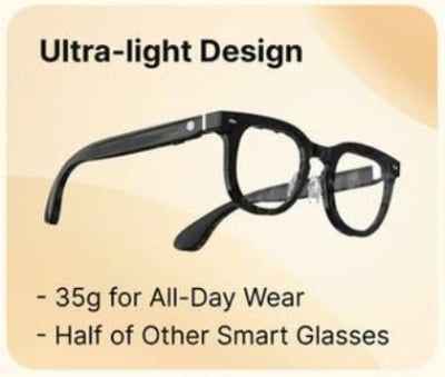 Halliday AI Glasses Ultra-lite-Design