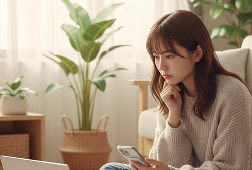 一人暮らしでネットに悩む様子