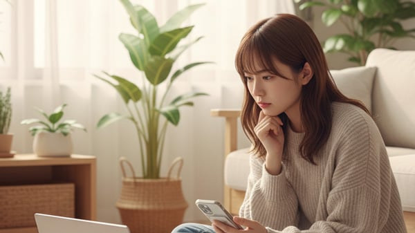 一人暮らしでネットに悩む様子