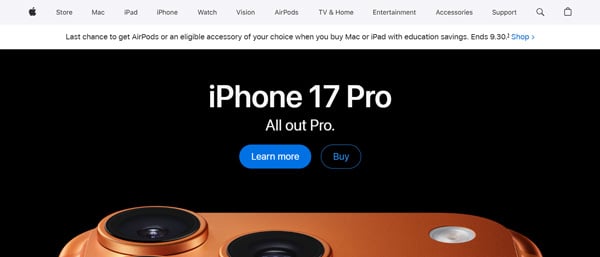 Appleトップページキャプチャ