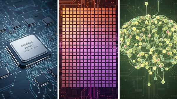 CPU、GPU、NPU比較イメージ