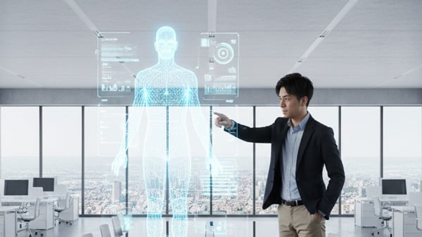 男性がAIに指示を出す様子