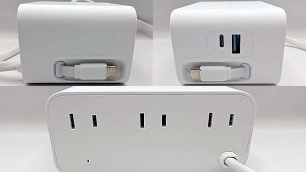Anker Nano Charging Station (7-in-1, 100W, 巻取り式 USB-Cケーブル) サイド、バック