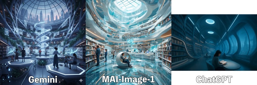 Gemini、MAI-Image-1、ChatGPT画像生成比較 抽象