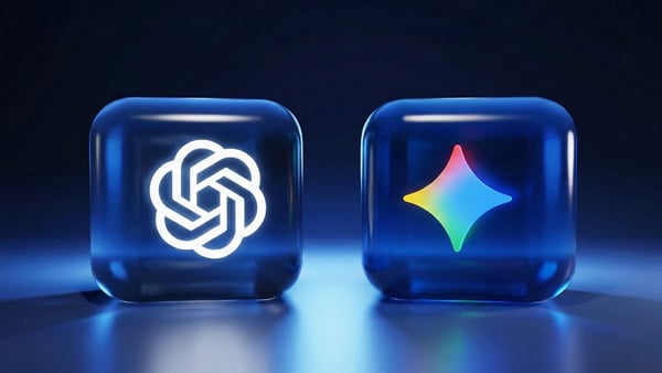 OpenAIロゴ、Geminiロゴ