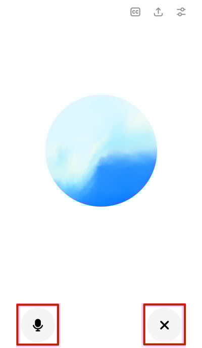 ChatGPT 音声会話 マイクボタン、終了ボタン