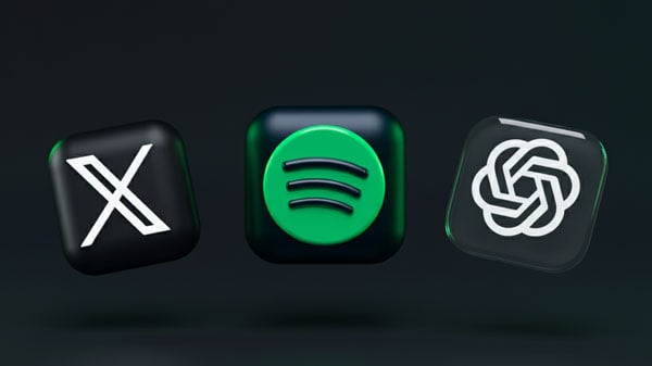 X、Spotify、ChatGPTロゴ