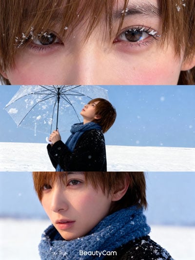 BeautyCam(ビューティーカム)アプリ 雪加工完成