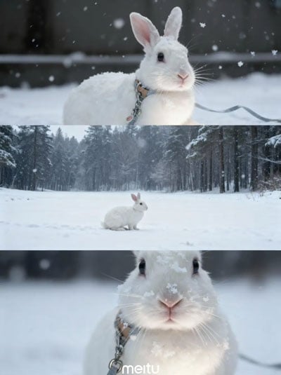Meitu(メイツ)うさぎの雪加工