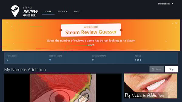 Steam Review Guesser トップページキャプチャ