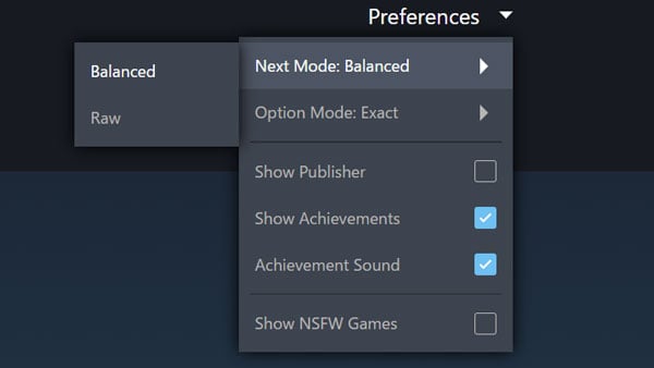 Steam Review Guesser モード選択