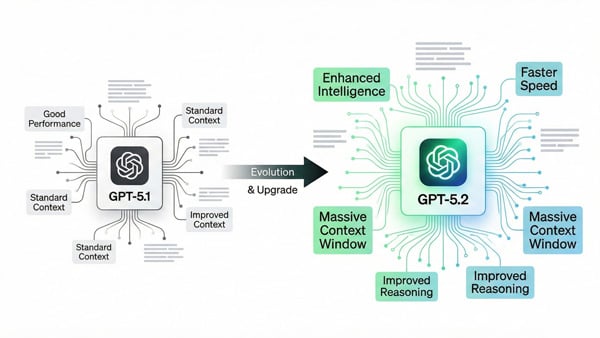 GPT-5.2、GPT-5.1比較イメージ
