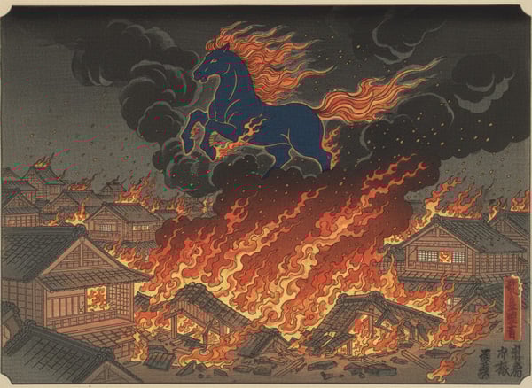 日本絵風火事のイメージ