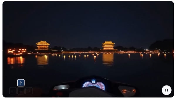 Google Project Genie ジェットスキーを操作する様子