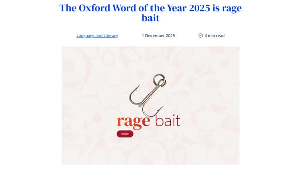 The Oxford Word of the Year 2025 is rage bait