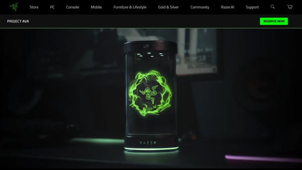 RAZER Project AVA トップページキャプチャ