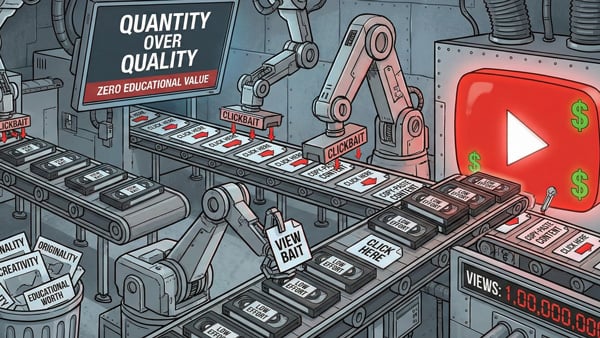 視聴回数を増やすことだけを目的として大量生産されたコンテンツのイメージ