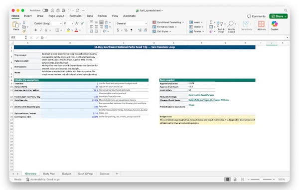 GPT-5.4 スプレッドシート