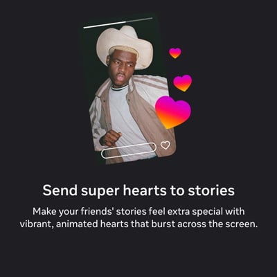 Instagram Plus Send super hearts to stories
