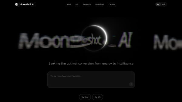 Moonshot AI トップページキャプチャ