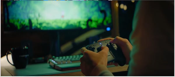 Steamコントローラーでゲームをプレイしている様子