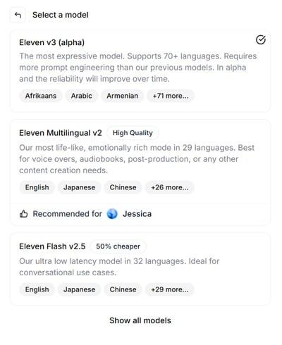 Elevenlabs model