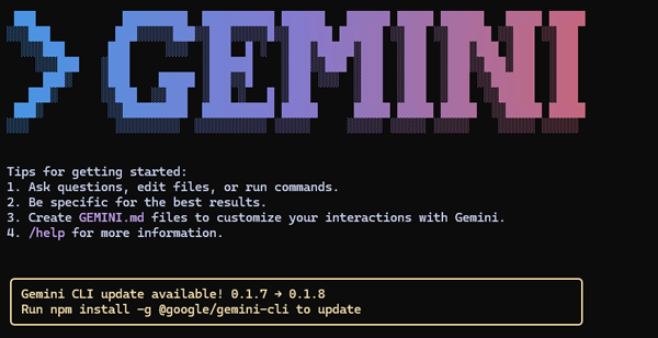 Gemini CLI update