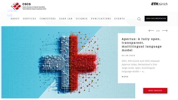 CSCS - Swiss National Supercomputing Centreトップページキャプチャ