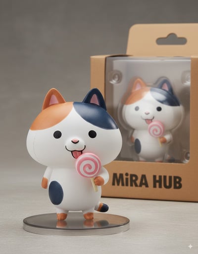 英語プロンプトでフィギュア生成されたネコ