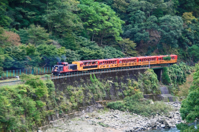 Sagano trolley train Sagano trolley train kyoto Kyoto