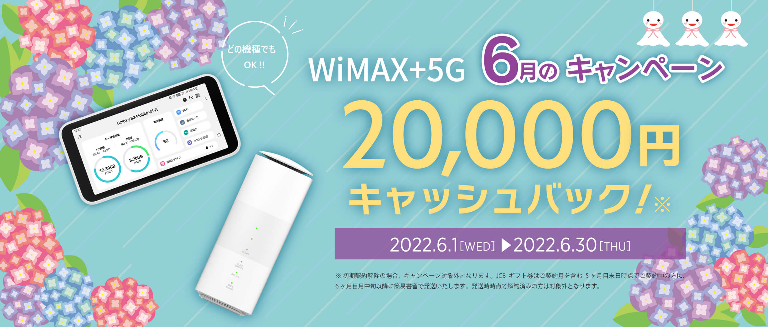 WiMAX 5g ワイマックス キャッシュバック キャンペーン